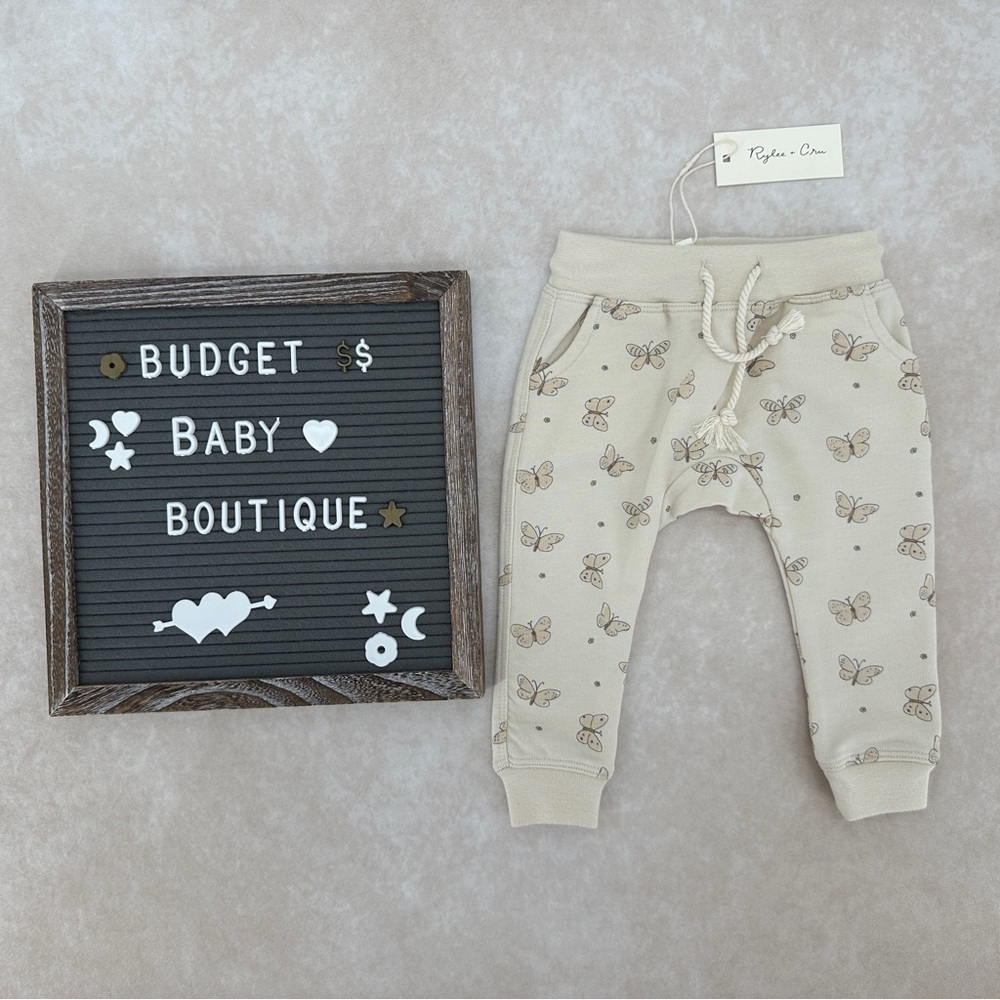 New Rylee + Cru Butterfly Terry Sweatpants